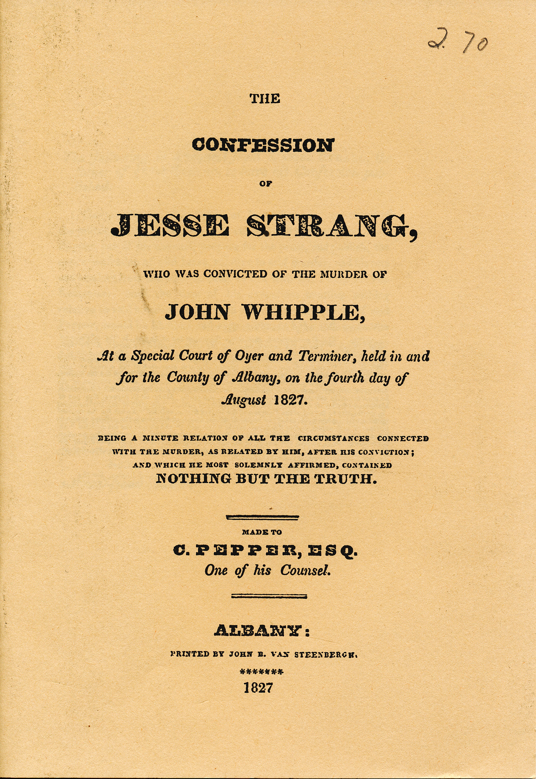 Confession of Jesse Strang